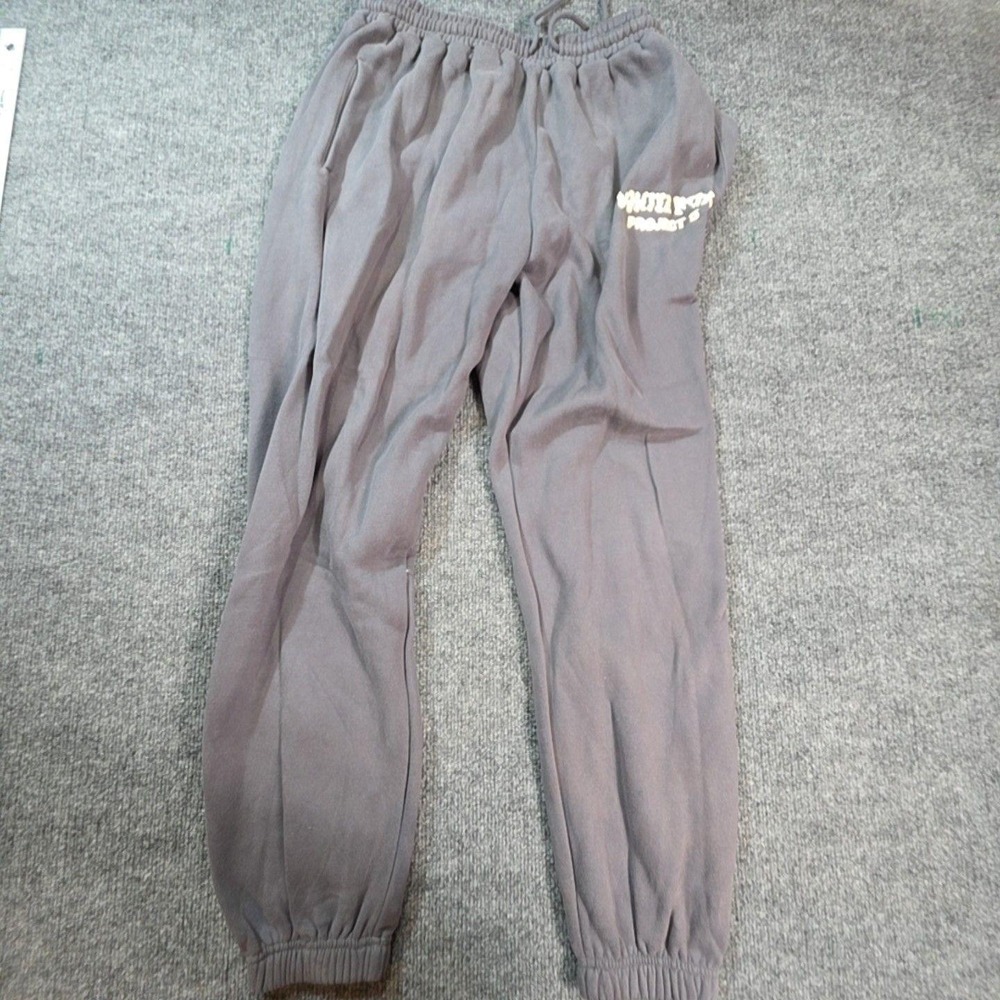 White Fox Sweatpants Womens Medium Gray Fleece Jogger Elastic Waist Logo Lounge